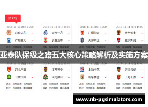 亚泰队保级之路五大核心策略解析及实施方案