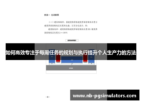 如何高效专注于每周任务的规划与执行提升个人生产力的方法